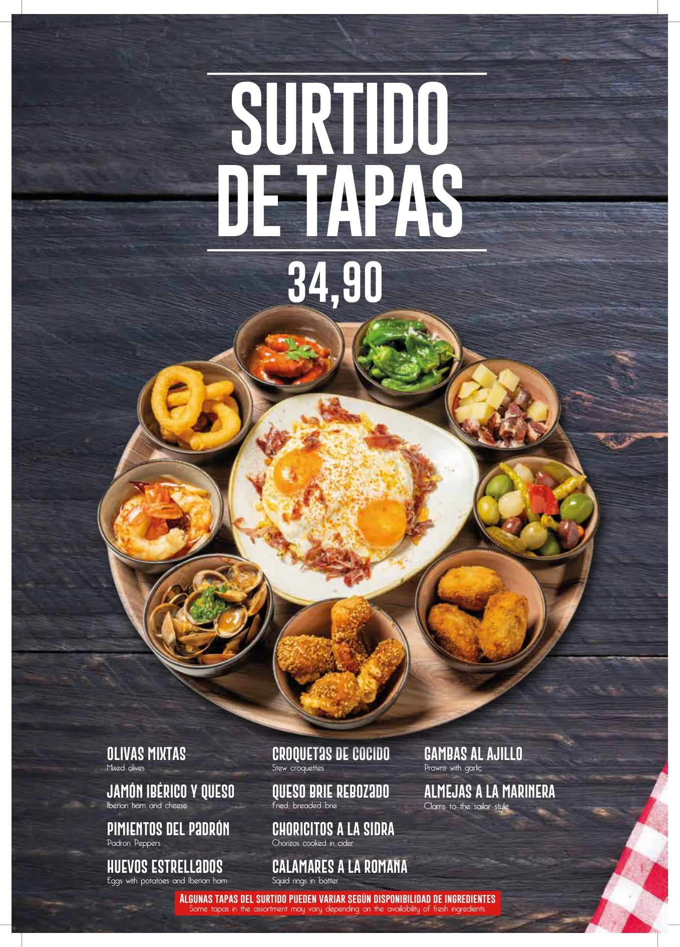 Carta · surtido de tapas